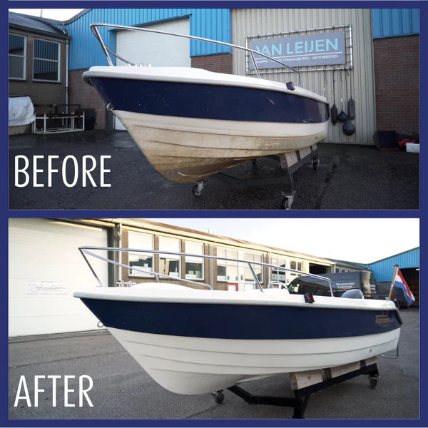 Bootsreiniger - Kalk-und Streifenentferner  (2x1L) - Befreie dich von gelbbraunen (Kalk-)Ablagerungen auf deinem Boot! – Mengenrabatt!