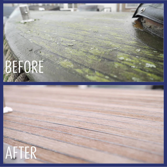 Teak-Paket – Teak 1&2 (Reiniger und Restaurator) + Unsere einzigartige Besenbürste